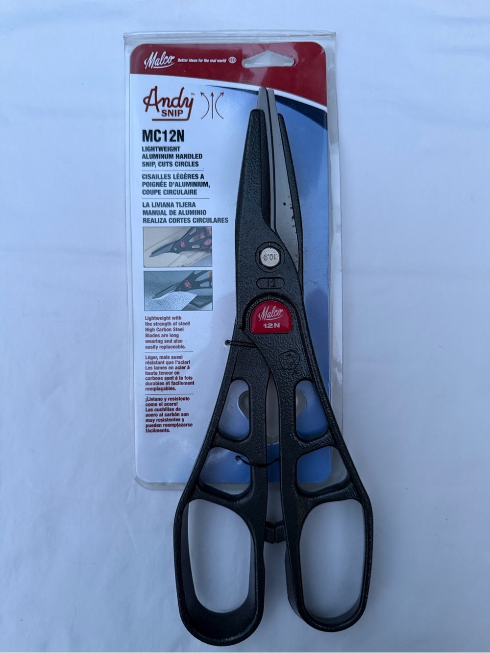 Malco Andy Snip MC12N Lightweight Snip - Black with Red Logo Shears Tools New